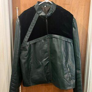 Size 3XL - Echtes Leder - Green Leather Jacket - Some Wear Pictured